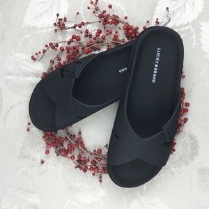 NEW LUCKY BRAND Waterproof LK-ROSELEEN Black Sandals Size 9